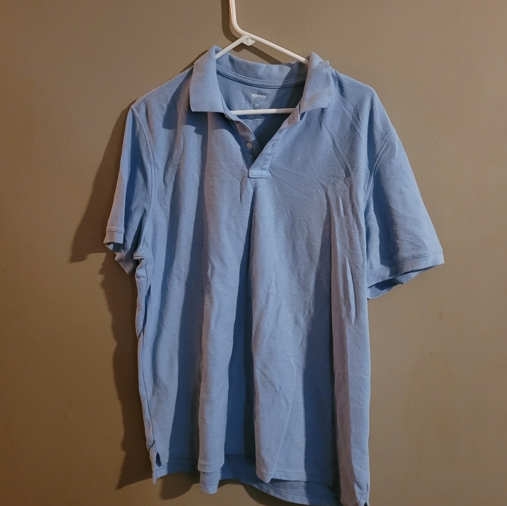 Sonoma Blue Polo Shirt Classic Short-Sleeved Design Xl